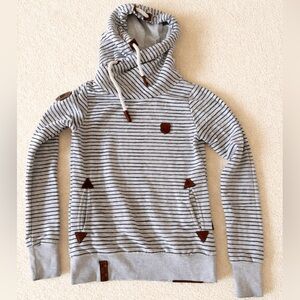 Naketano striped hooded women’s sweatshirt size small